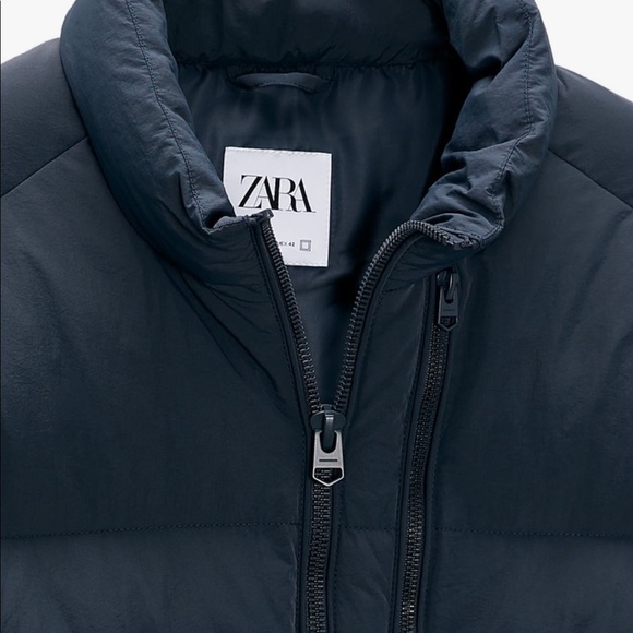 ZARA BASIC QUILTED JACKET Blue Puffer jacket. - Picture 10 of 10